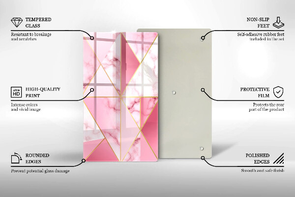 Osłona ściany przy kuchence gazowej Geometryczny marmur