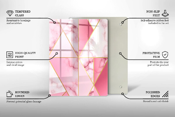 Osłona ściany przy kuchence gazowej Geometryczny marmur