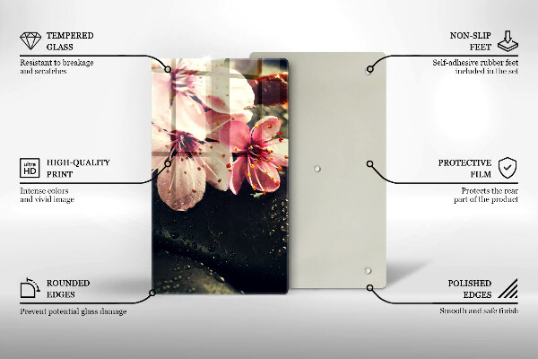 Osłona na ścianę w kuchni Kwiaty kamienie zen