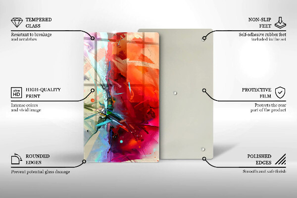 Płyta ochronna na indukcję Malowana abstrakcja