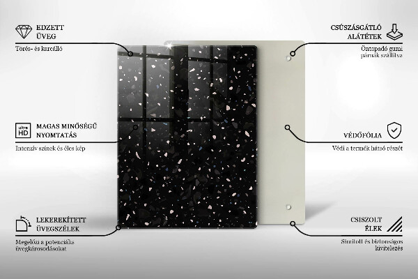 Płyta ochronna na indukcję Ciemny kamień gres