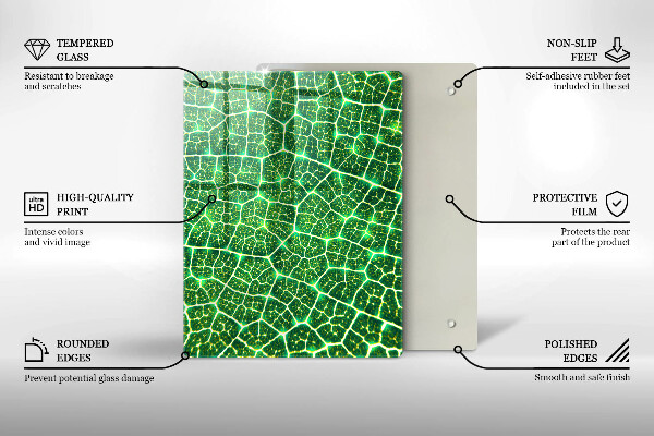 Osłona ściany przy kuchence gazowej Struktura liścia