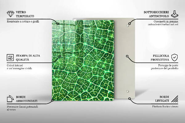 Osłona ściany przy kuchence gazowej Struktura liścia