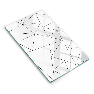 Osłona na ścianę do kuchni Białe trójkąty