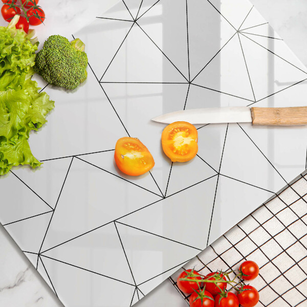 Osłona na ścianę do kuchni Białe trójkąty