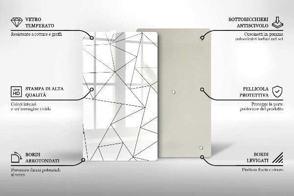 Osłona na ścianę do kuchni Białe trójkąty