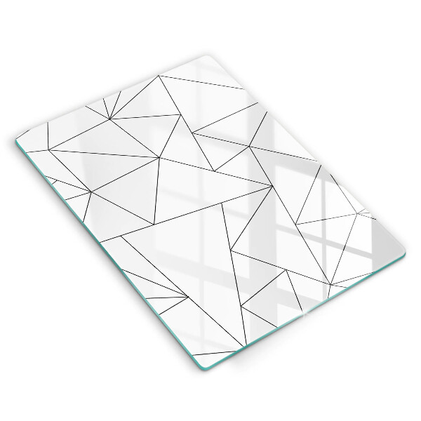 Osłona na ścianę do kuchni Białe trójkąty