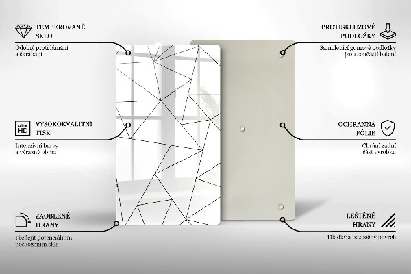 Osłona na ścianę do kuchni Białe trójkąty