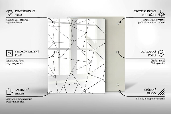 Osłona na ścianę do kuchni Białe trójkąty