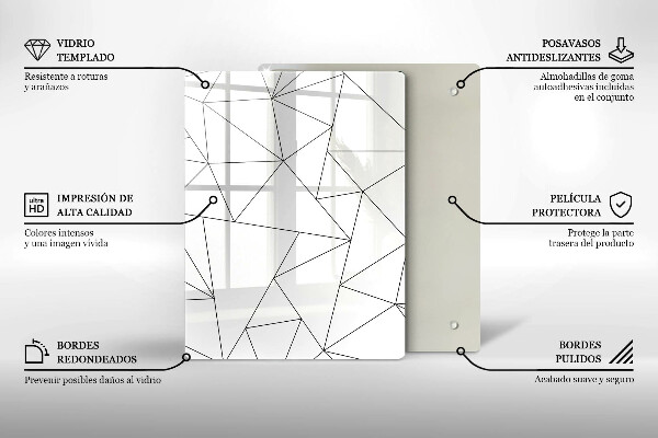 Osłona na ścianę do kuchni Białe trójkąty
