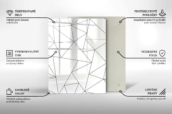 Osłona na ścianę do kuchni Białe trójkąty