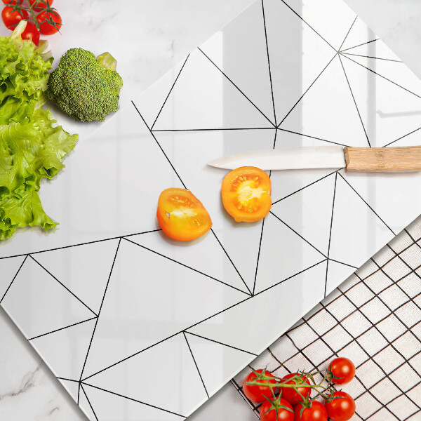 Osłona na ścianę do kuchni Białe trójkąty