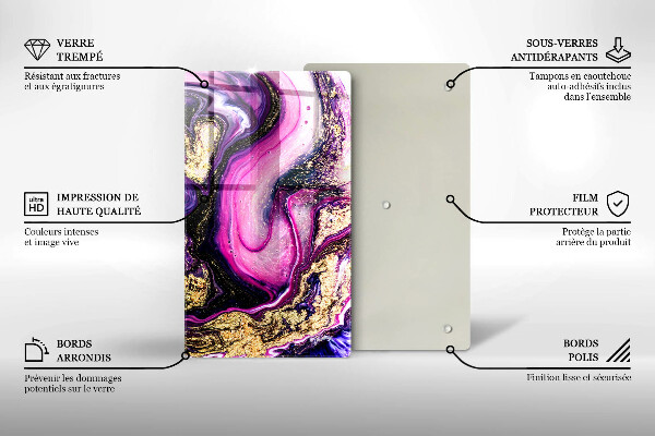 Osłona ściany przy kuchence gazowej Abstrakcja design złoto