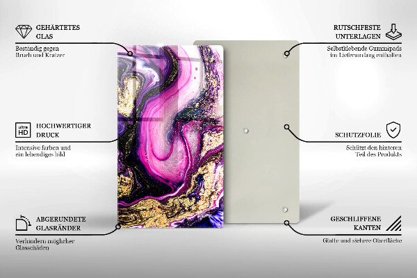 Osłona ściany przy kuchence gazowej Abstrakcja design złoto