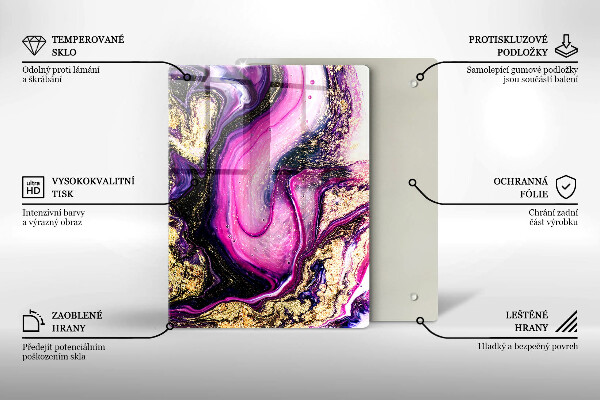 Osłona ściany przy kuchence gazowej Abstrakcja design złoto