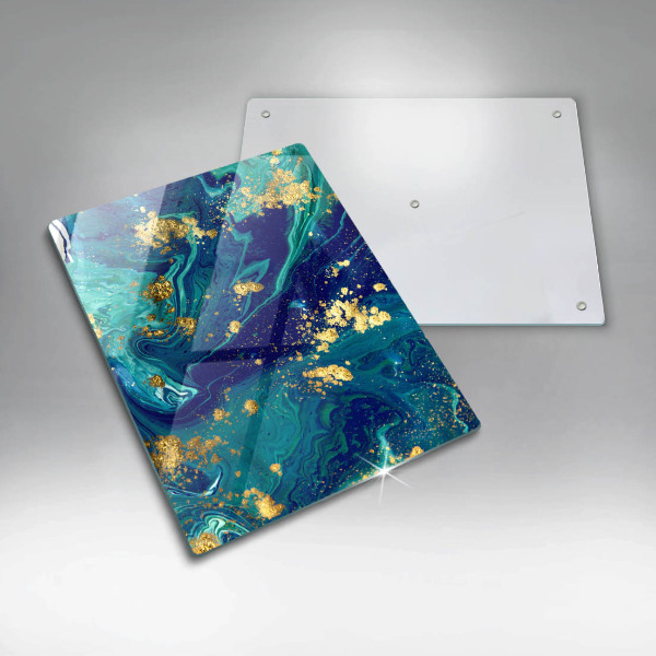 Osłona ściany przy kuchence gazowej Abstrakcja ze złotem