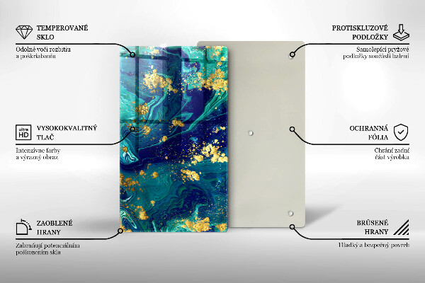 Osłona ściany przy kuchence gazowej Abstrakcja ze złotem