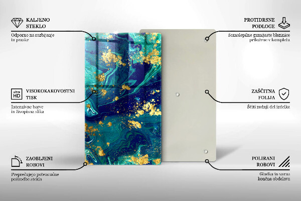 Osłona ściany przy kuchence gazowej Abstrakcja ze złotem