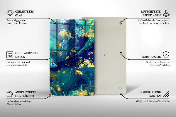 Osłona ściany przy kuchence gazowej Abstrakcja ze złotem