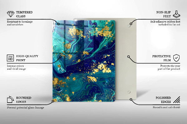 Osłona ściany przy kuchence gazowej Abstrakcja ze złotem