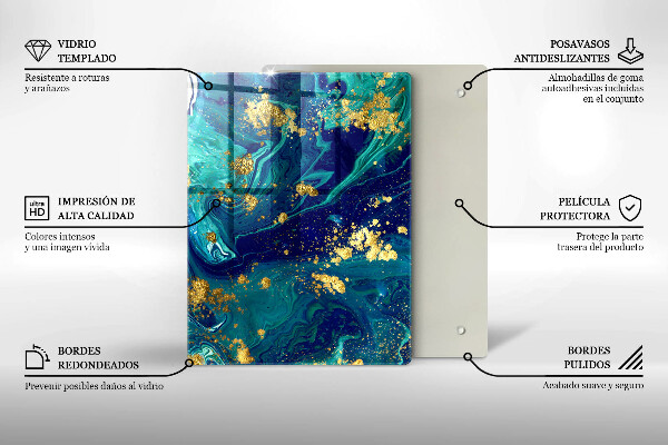 Osłona ściany przy kuchence gazowej Abstrakcja ze złotem