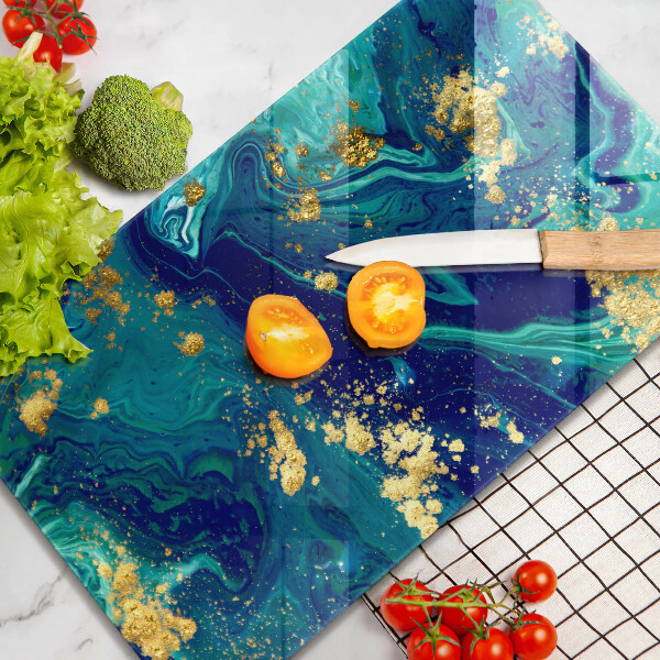 Osłona ściany przy kuchence gazowej Abstrakcja ze złotem