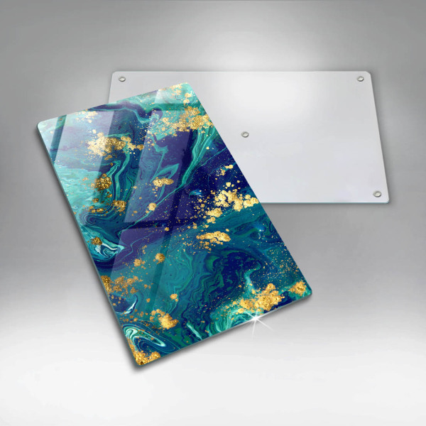 Osłona ściany przy kuchence gazowej Abstrakcja ze złotem