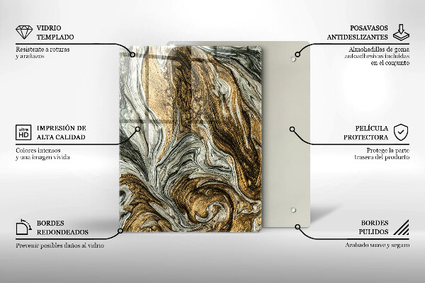 Osłona ściany przy kuchence gazowej Bogata abstrakcja