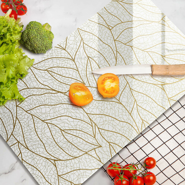 Osłona ściany przy kuchence gazowej Wzór line-art liście