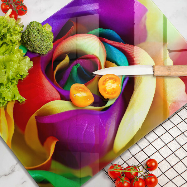 Osłona ściany przy kuchence gazowej Barwne płatki róży