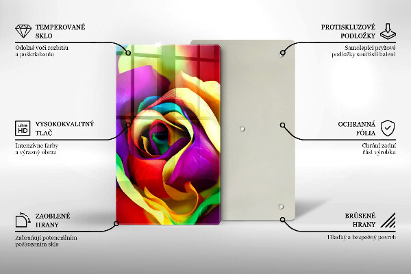 Osłona ściany przy kuchence gazowej Barwne płatki róży