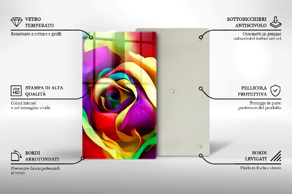 Osłona ściany przy kuchence gazowej Barwne płatki róży