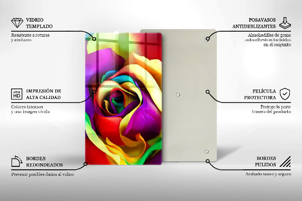 Osłona ściany przy kuchence gazowej Barwne płatki róży