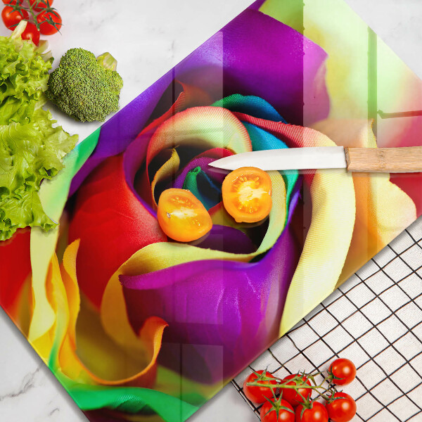 Osłona ściany przy kuchence gazowej Barwne płatki róży