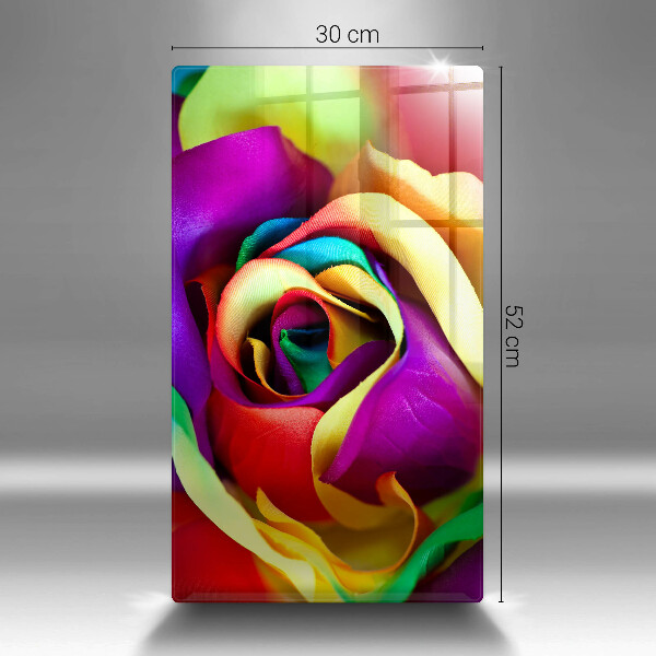 Osłona ściany przy kuchence gazowej Barwne płatki róży