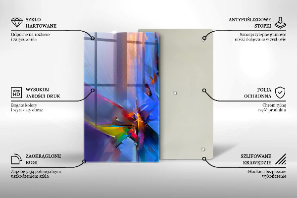 Osłona ściany przy kuchence gazowej Malowana abstrakcja