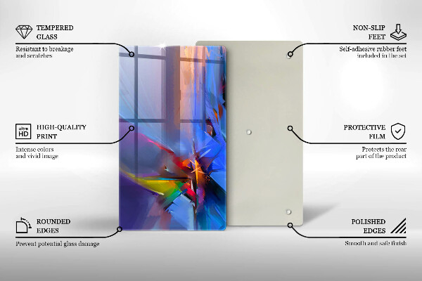 Osłona ściany przy kuchence gazowej Malowana abstrakcja