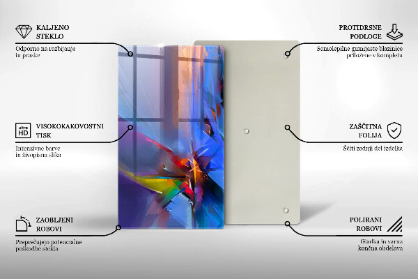 Osłona ściany przy kuchence gazowej Malowana abstrakcja