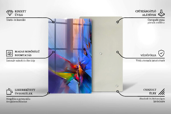 Osłona ściany przy kuchence gazowej Malowana abstrakcja