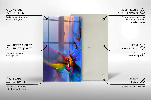 Osłona ściany przy kuchence gazowej Malowana abstrakcja