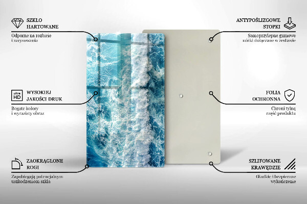 Osłona ściany przy kuchence gazowej Woda morskie fale