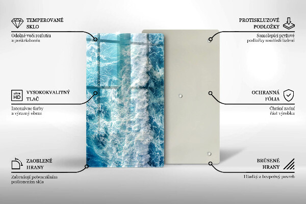 Osłona ściany przy kuchence gazowej Woda morskie fale