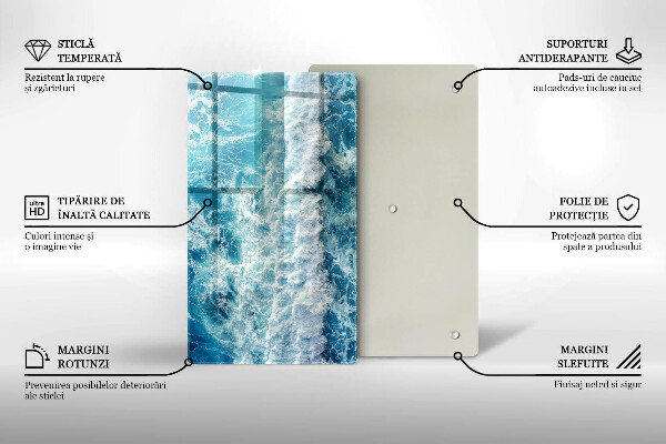 Osłona ściany przy kuchence gazowej Woda morskie fale