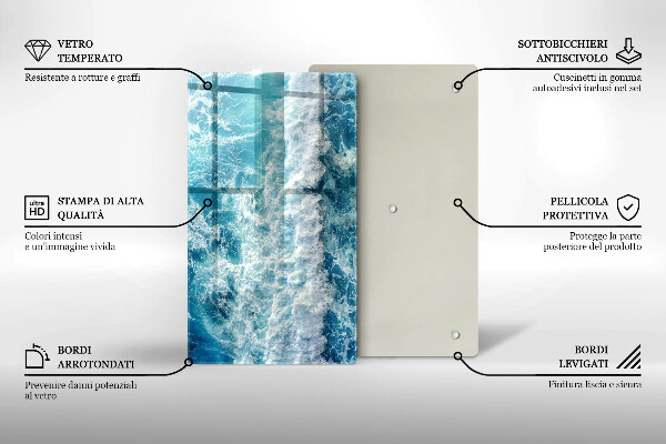 Osłona ściany przy kuchence gazowej Woda morskie fale