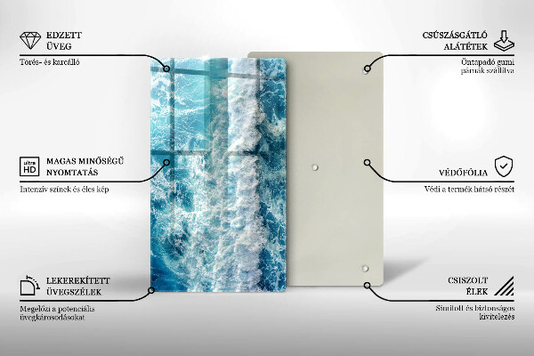 Osłona ściany przy kuchence gazowej Woda morskie fale