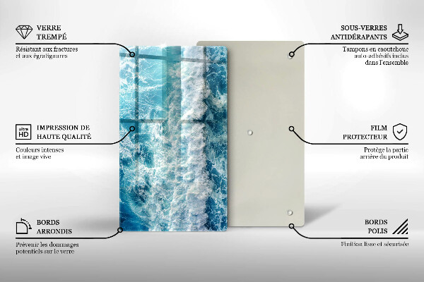 Osłona ściany przy kuchence gazowej Woda morskie fale