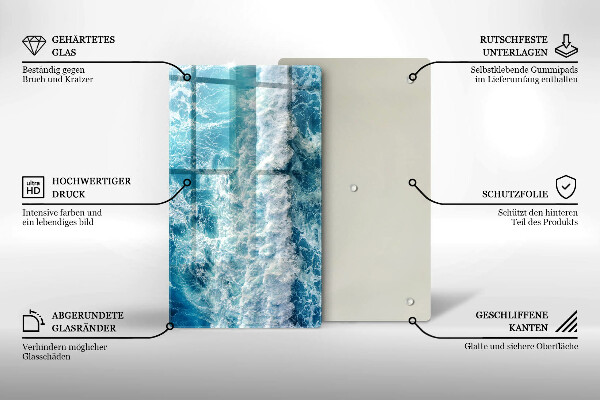 Osłona ściany przy kuchence gazowej Woda morskie fale