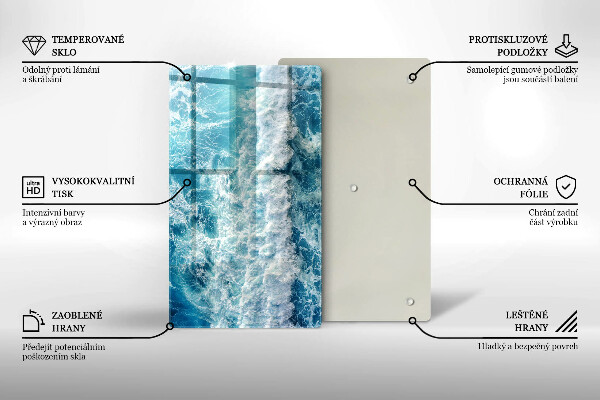Osłona ściany przy kuchence gazowej Woda morskie fale