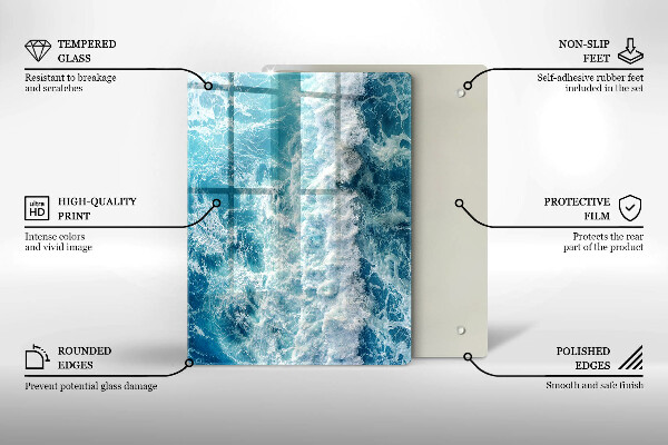 Osłona ściany przy kuchence gazowej Woda morskie fale