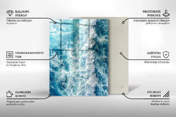 Osłona ściany przy kuchence gazowej Woda morskie fale